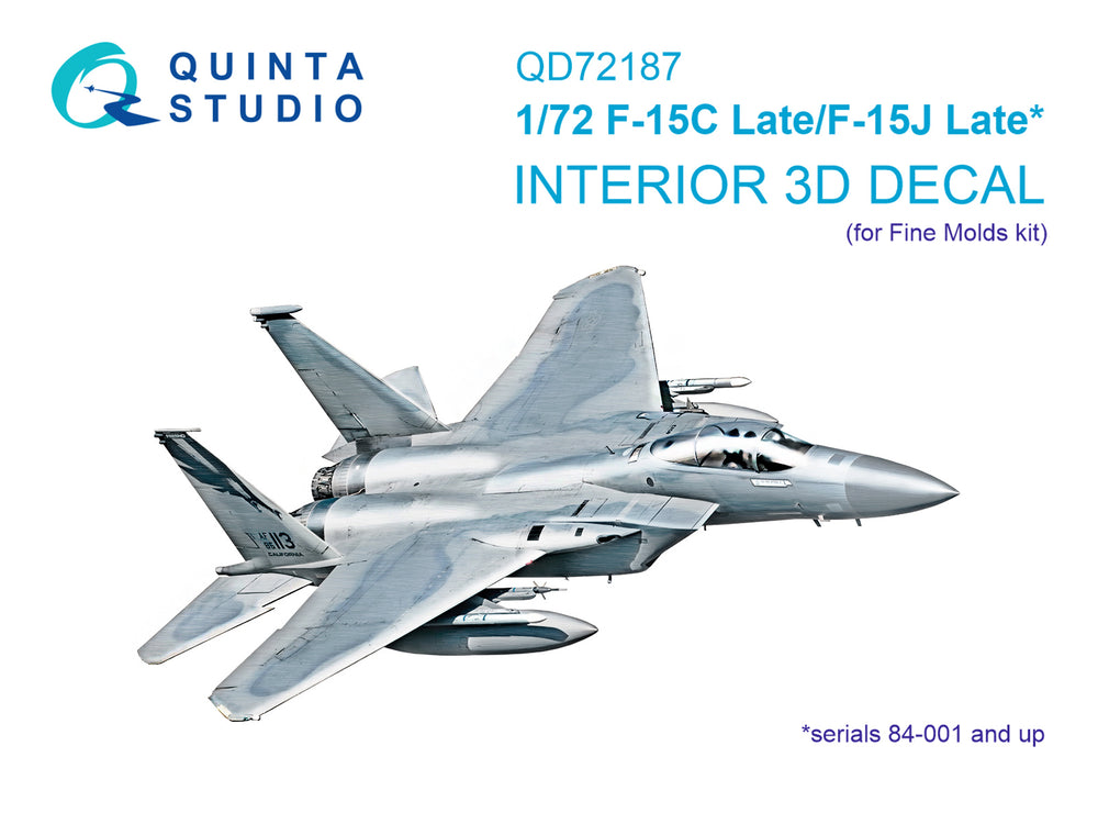 Quinta Studio QD72187 1:72 F-15C/J Eagle Late 3D Interior Decal