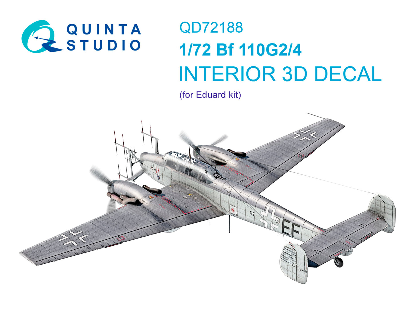 Quinta Studio QD72188 1:72 Bf-110G-2/4 3D Interior Decal