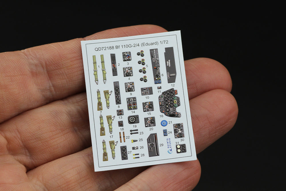 Quinta Studio QD72188 1:72 Bf-110G-2/4 3D Interior Decal