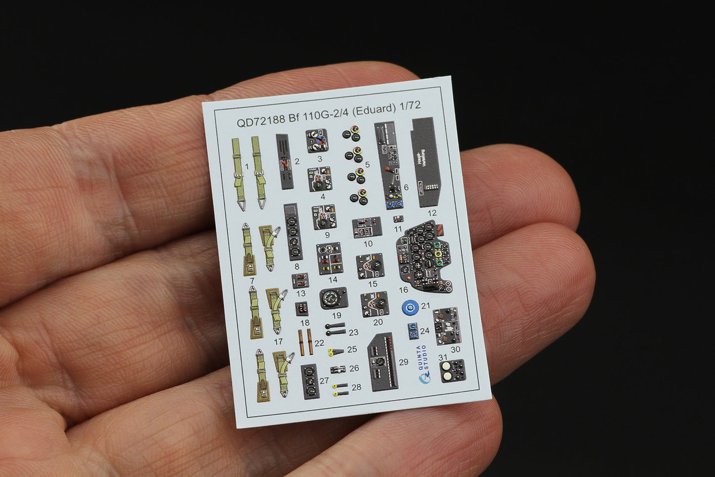 Quinta Studio QD72188 1:72 Bf-110G-2/4 3D Interior Decal