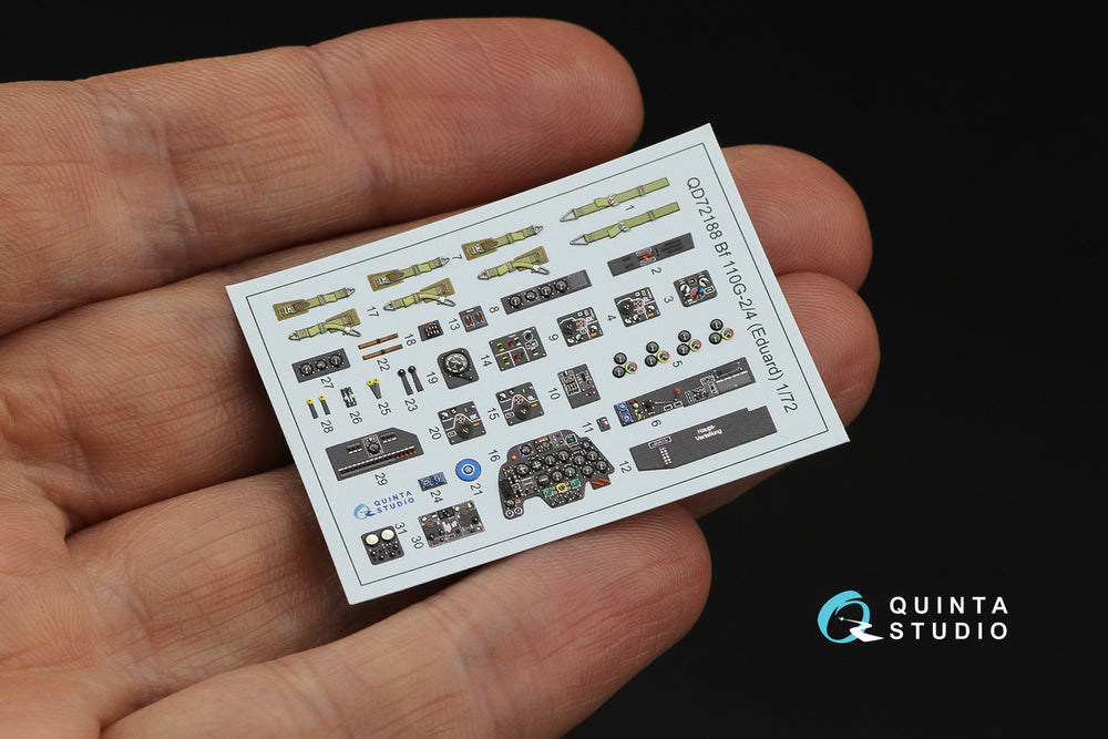 Quinta Studio QD72188 1:72 Bf-110G-2/4 3D Interior Decal