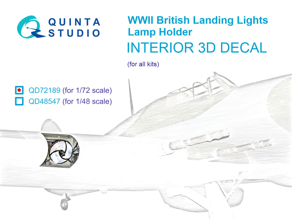 Quinta Studio QD72189 1:72 British Landing Light Holder 3D Interior