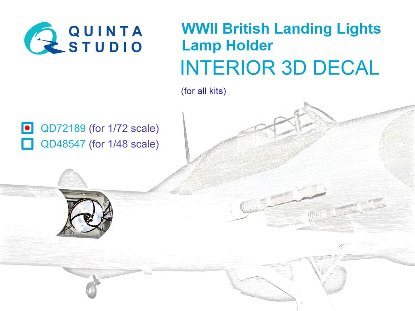 Quinta Studio QD72189 1:72 British Landing Light Holder 3D Interior