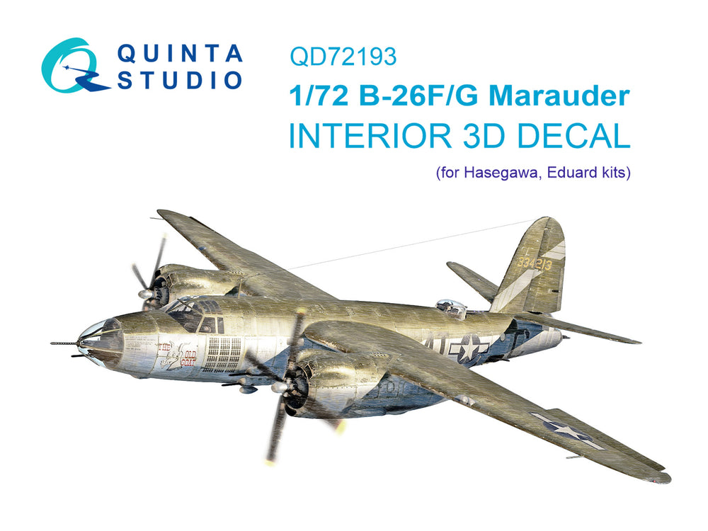 Quinta Studio QD72193 1:72 B-26F/G Marauder 3D Interior Decal