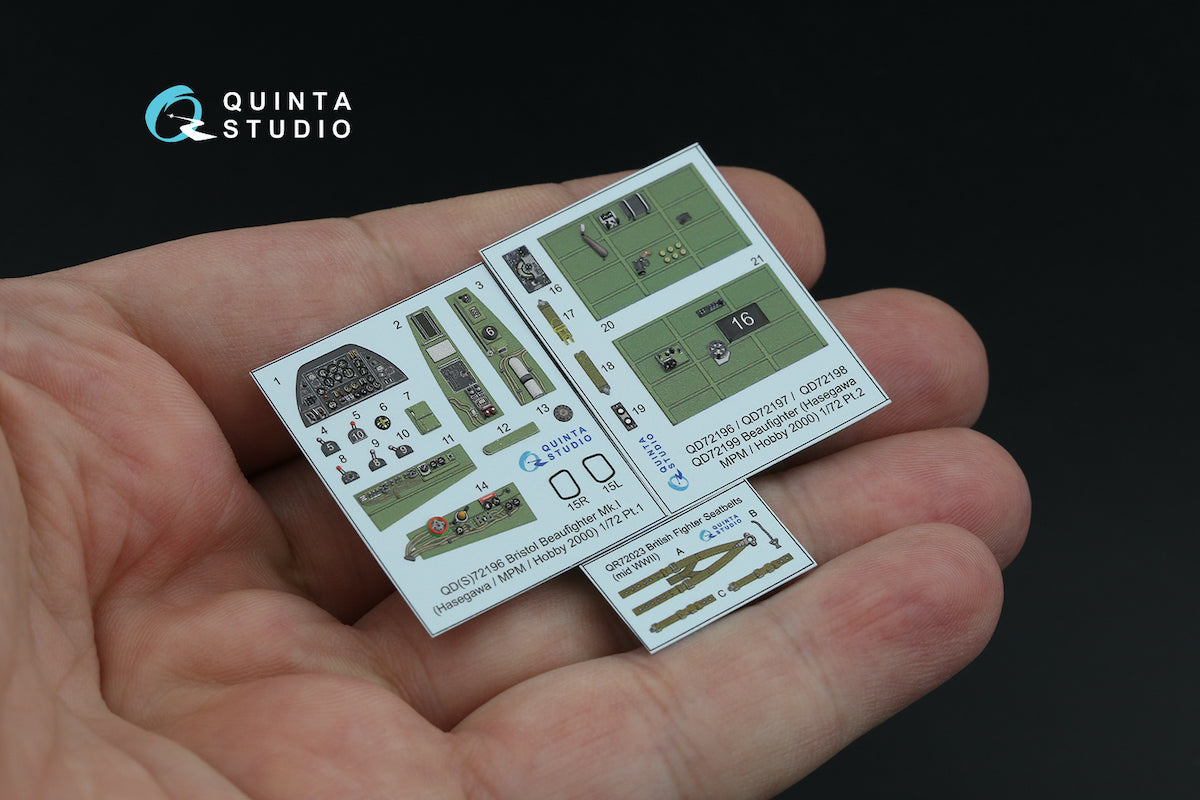 Quinta Studio QD72196 1:72 Beaufighter Mk.I 3D Interior Decal