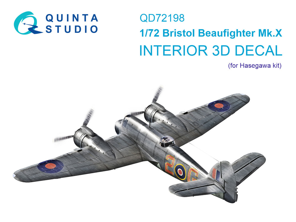 Quinta Studio QD72198 1:72 Beaufighter Mk.X 3D Interior Decal