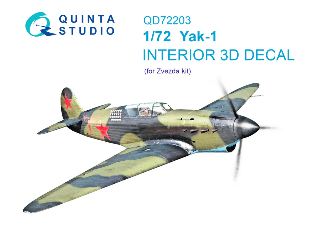 Quinta Studio QD72203 1:72 Yak-1 3D Interior Decal
