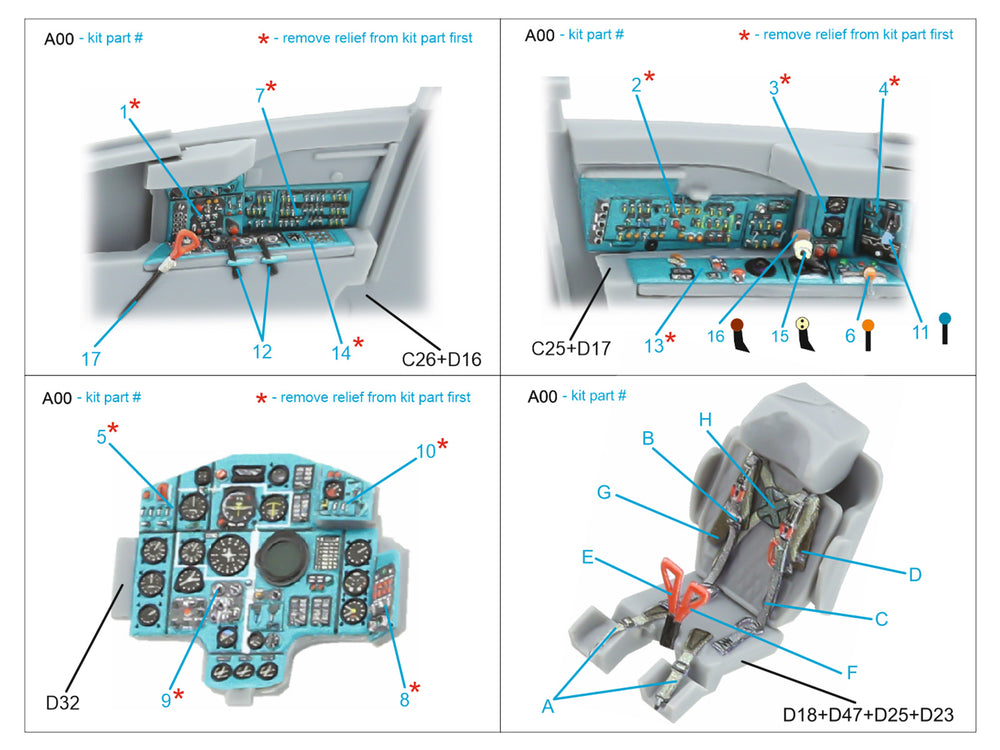 Quinta Studio QD72206 1:72 MiG-25PD 3D Interior Decal