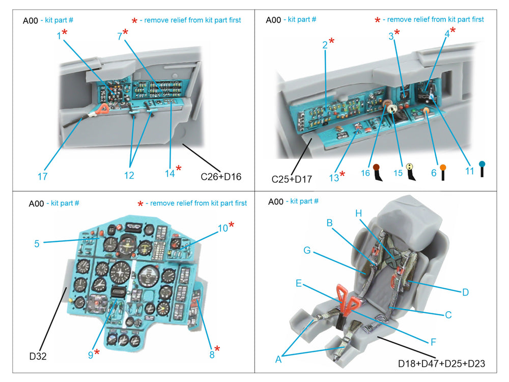 Quinta Studio QD72208 1:72 MiG-25RB/RBT 3D Interior Decal