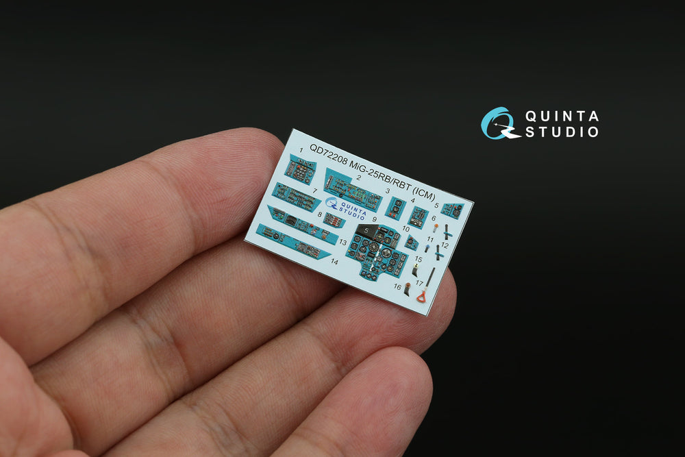 Quinta Studio QD72208 1:72 MiG-25RB/RBT 3D Interior Decal
