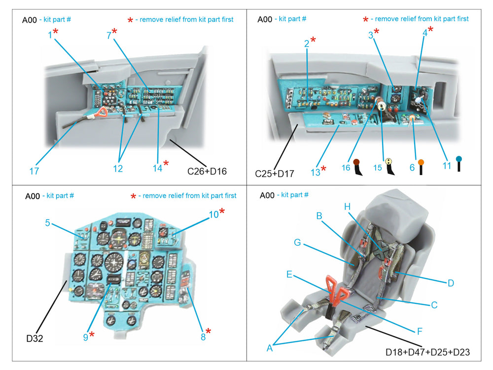 Quinta Studio QD72209 1:72 MiG-25RBF 3D Interior Decal