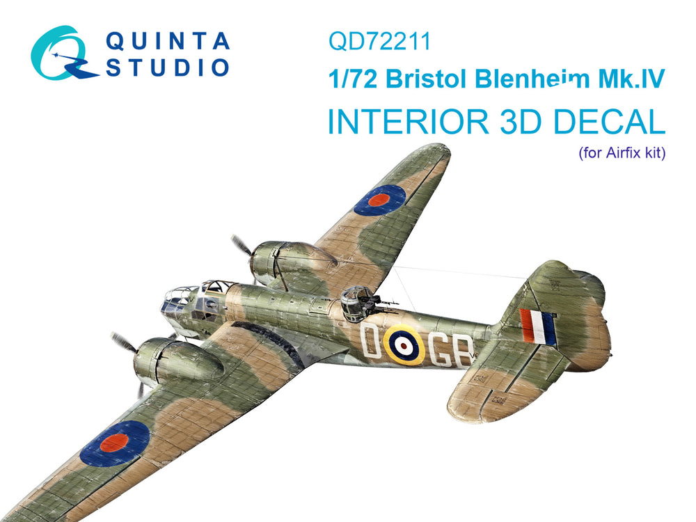 Quinta Studio QD72211 1:72 Blenheim Mk.IV 3D Interior Decal