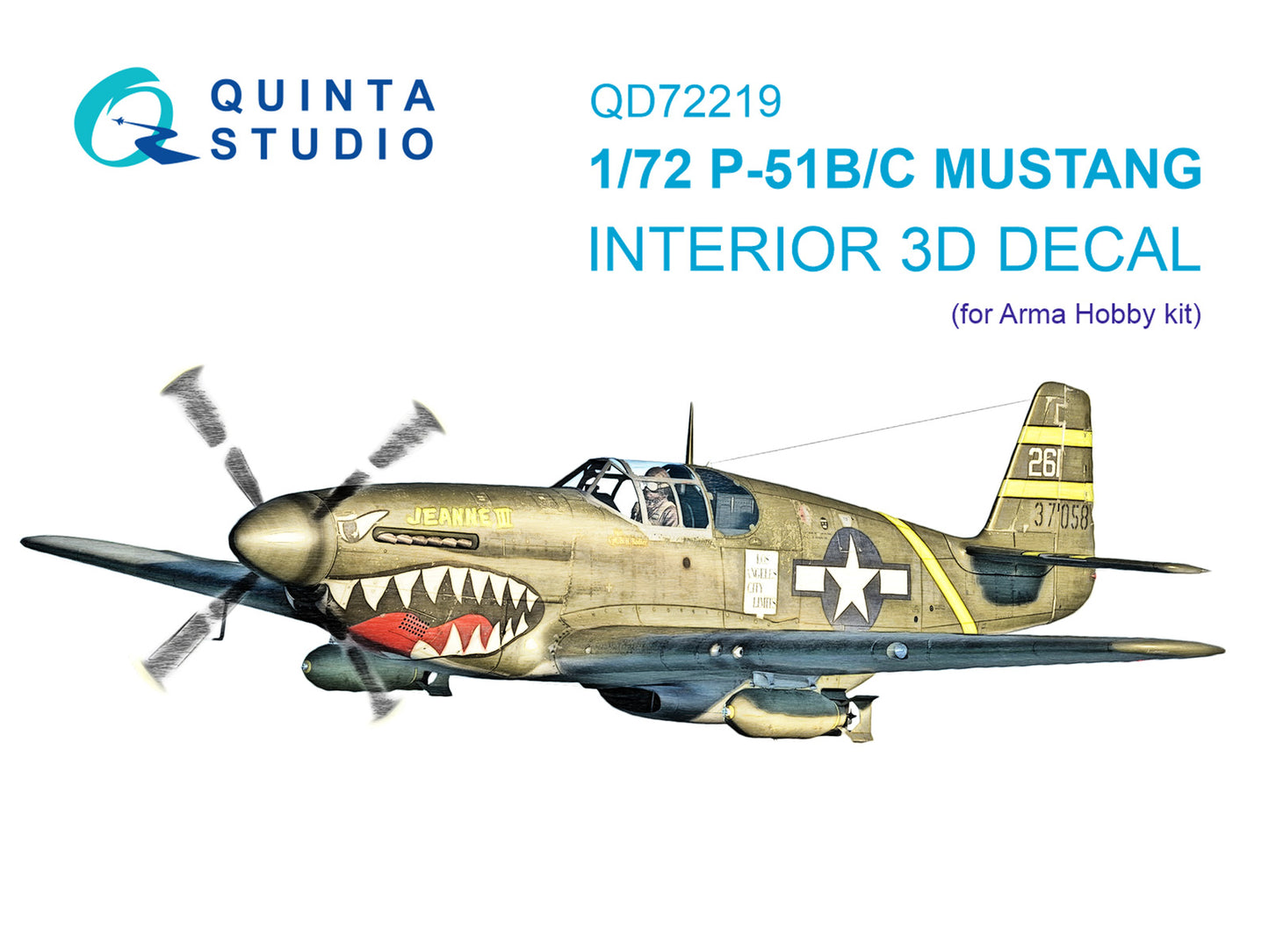 Quinta Studio QD72219 1:72 P-51B/C Mustang 3D Interior Decal