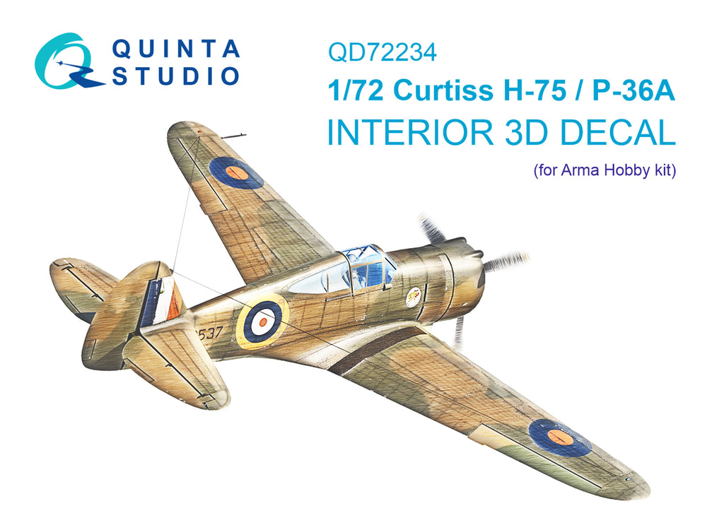 Quinta Studio QD72234 1:72 Hawk / P-36A 3D Interior Decal