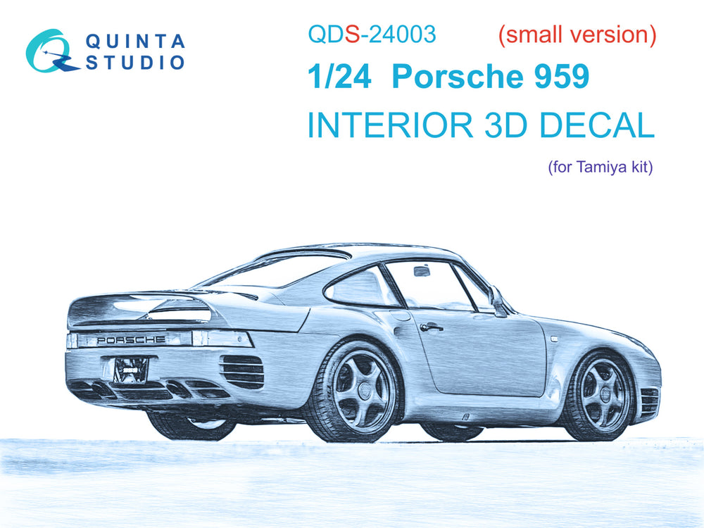 Quinta Studio QDS-24003 1:24 Porsche 959 3D-Printed Interior Decals