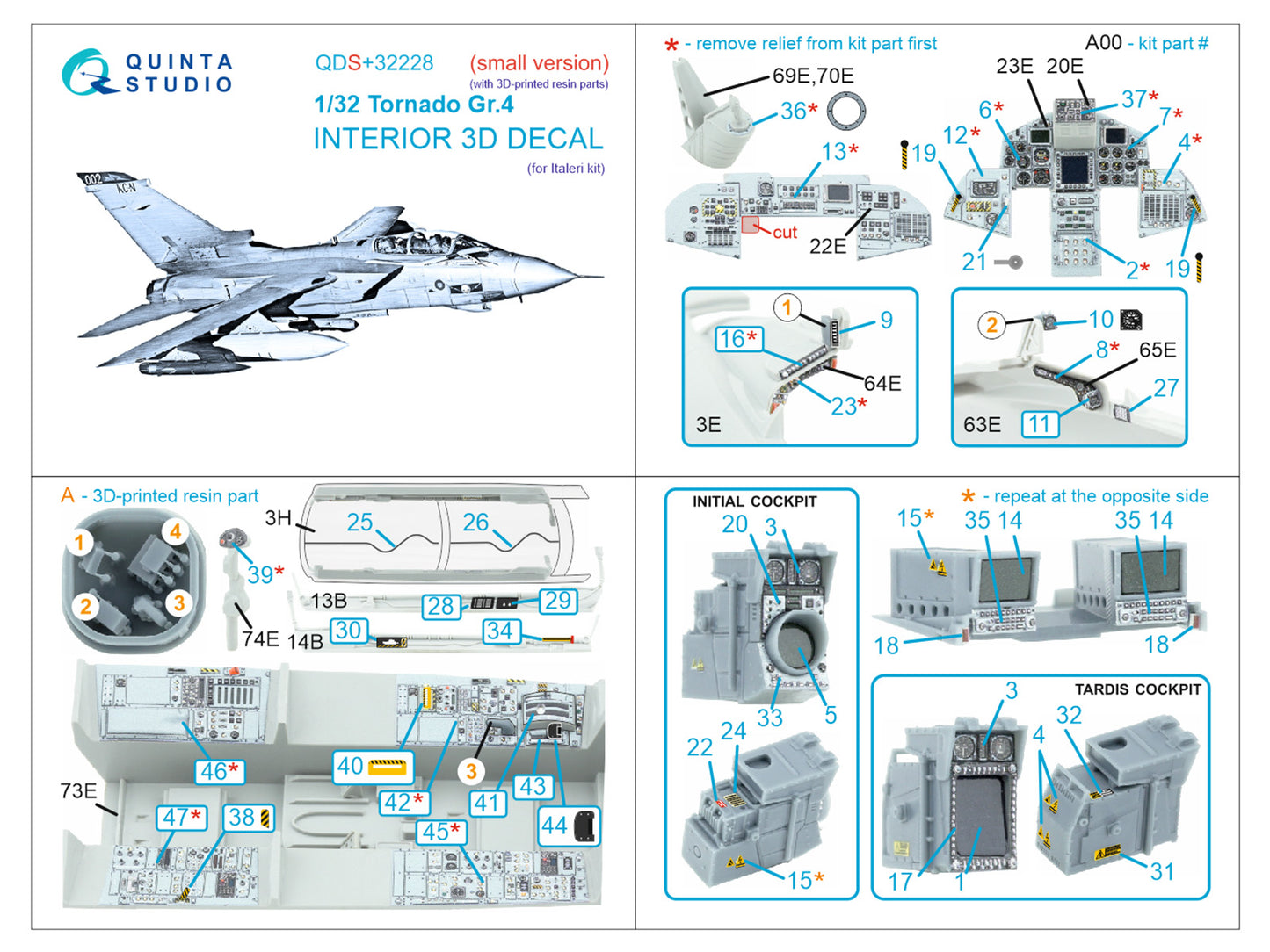 Quinta Studio QDS+32228 1:32 Tornado Gr.4 3D Interior Decal