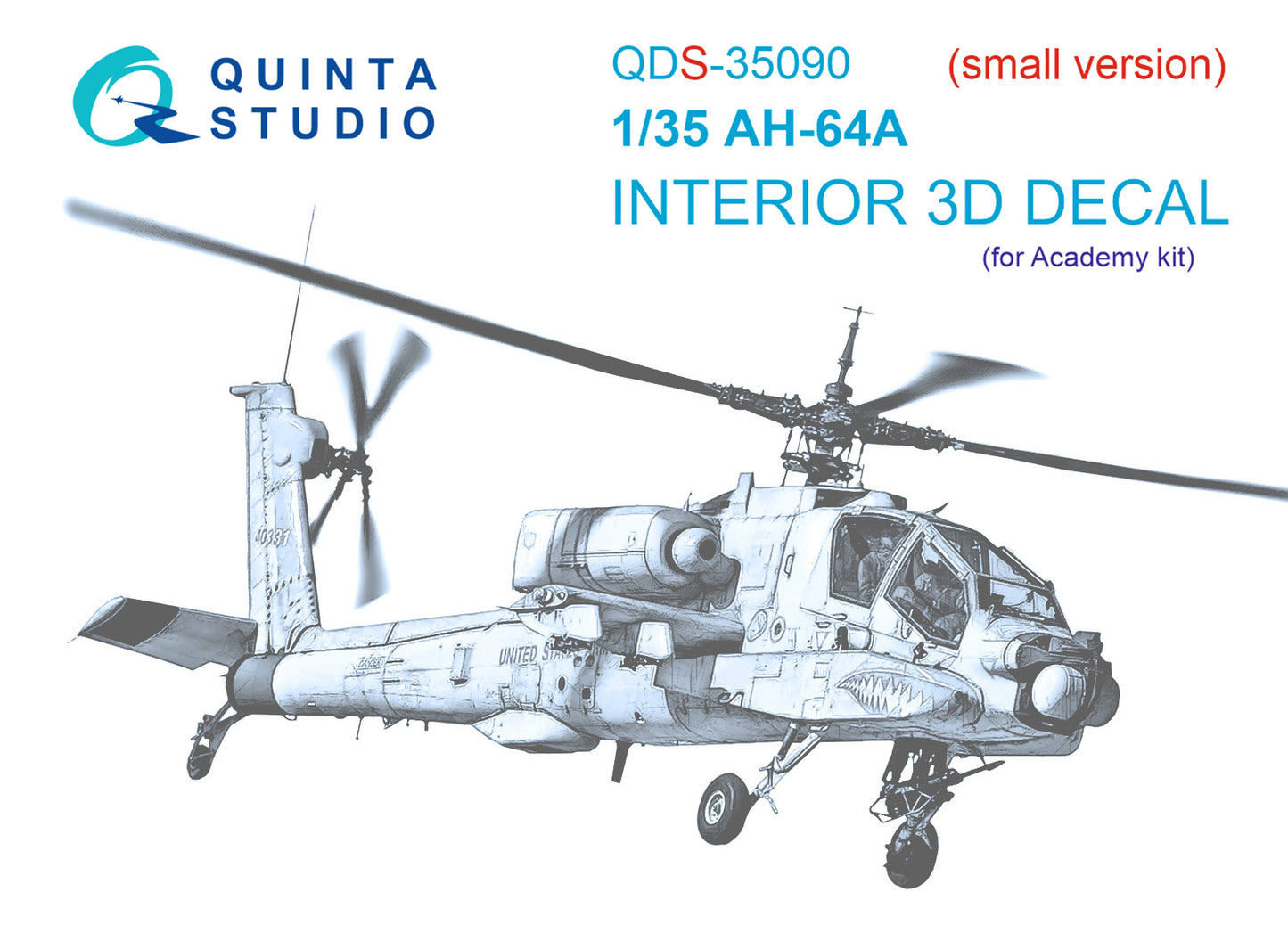 Quinta Studio QDS-35090 1:35 AH-64A Apache 3D Interior Decal (Academy)