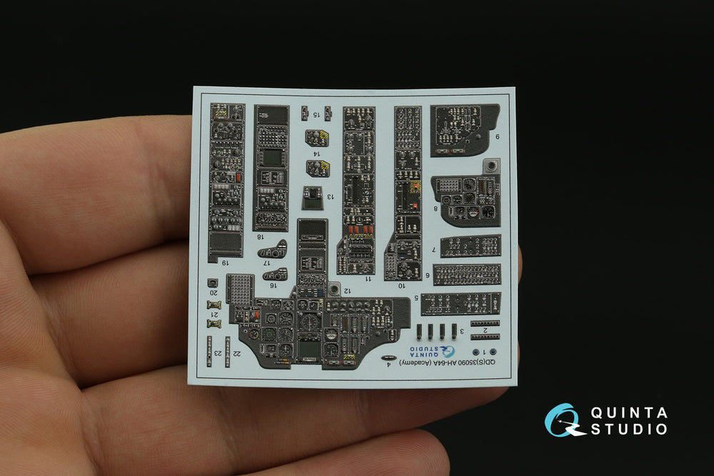 Quinta Studio QDS-35090 1:35 AH-64A Apache 3D Interior Decal (Academy)