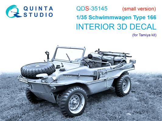 Quinta Studio QDS-35145 1:35 Schwimmwagen Type 166 3D Interior Decal