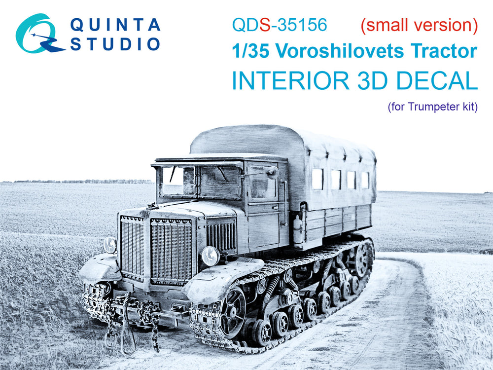 Quinta Studio QDS-35156 1:35 Voroshilovets Tractor 3D Interior Decal