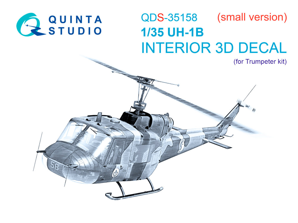 Quinta Studio QDS-35158 1:35 Bell UH-1B 3D-Printed Interior decal