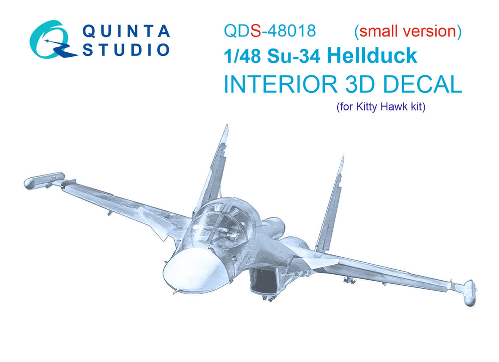 Quinta Studio QDS-48018 1:48 Sukhoi Su-34 3D-Printed Interior Decals