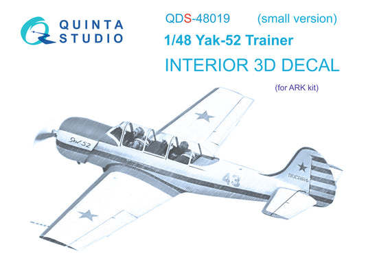 Quinta Studio QDS-48019 1:48 Yak-52 3D Interior Decal