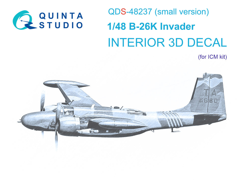 Quinta Studio QDS-48237 1:48 B-26K Counter Invader 3D Interior Decal