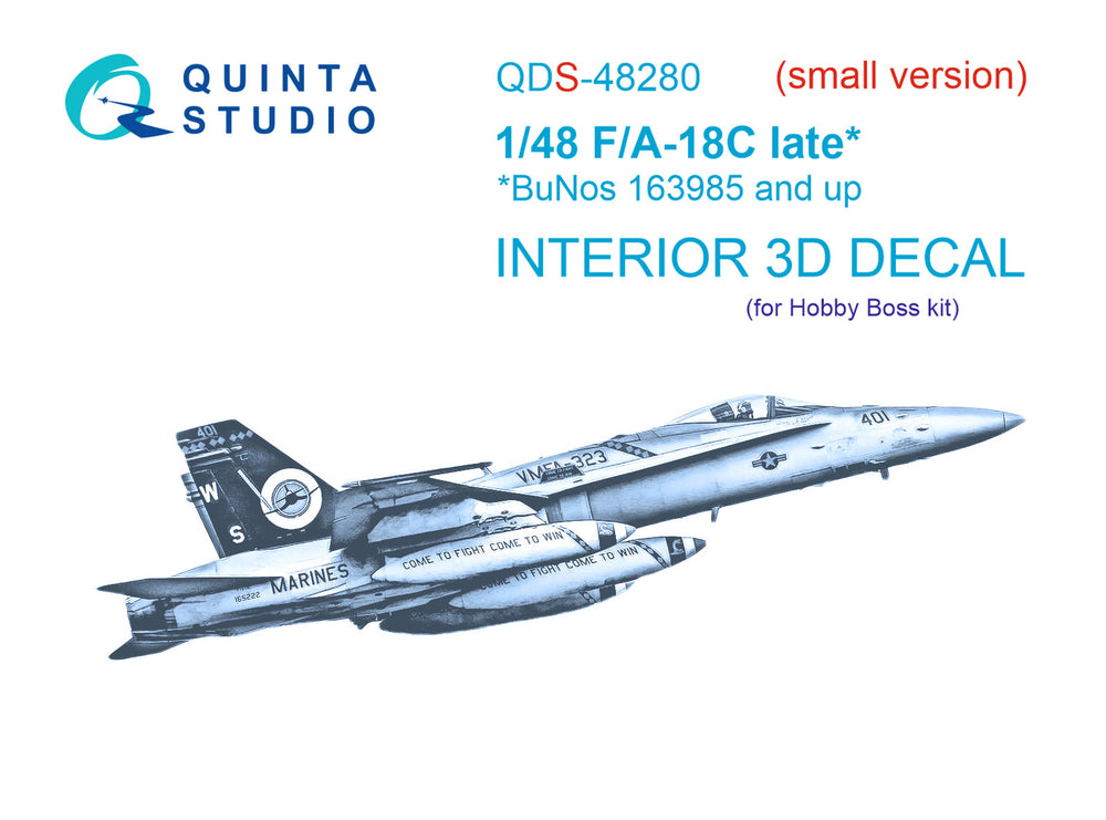 Quinta Studio QDS-48280 1:48 F/A-18C Late Hornet 3D Interior Decal
