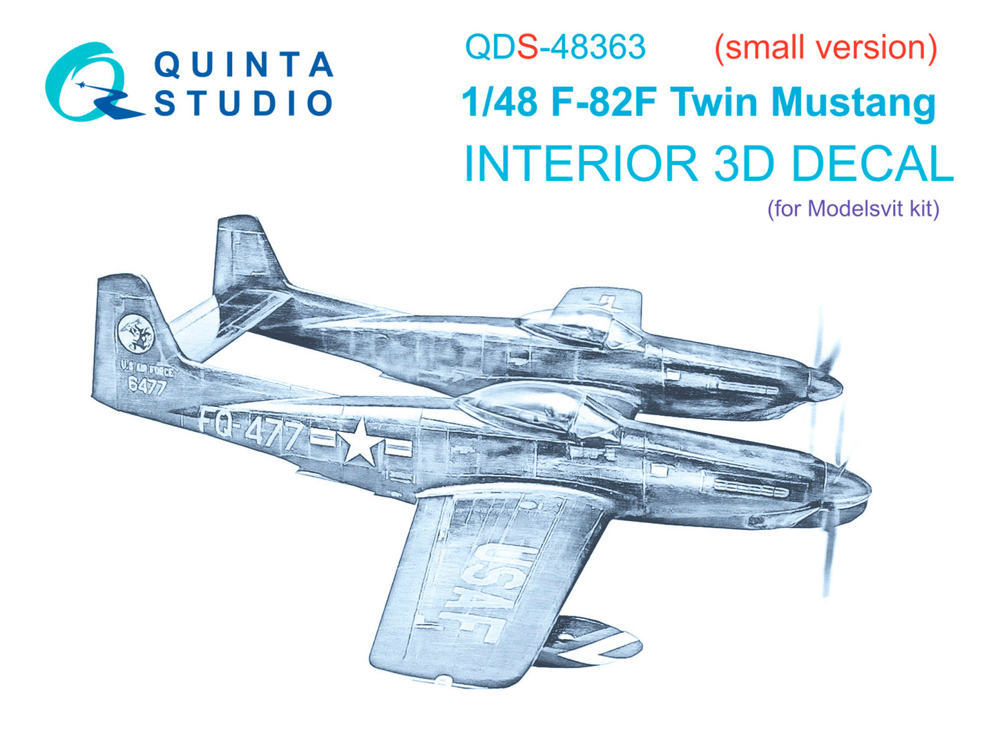 Quinta Studio QDS-48363 1:48 F-82F Twin Mustang 3D Interior Decal
