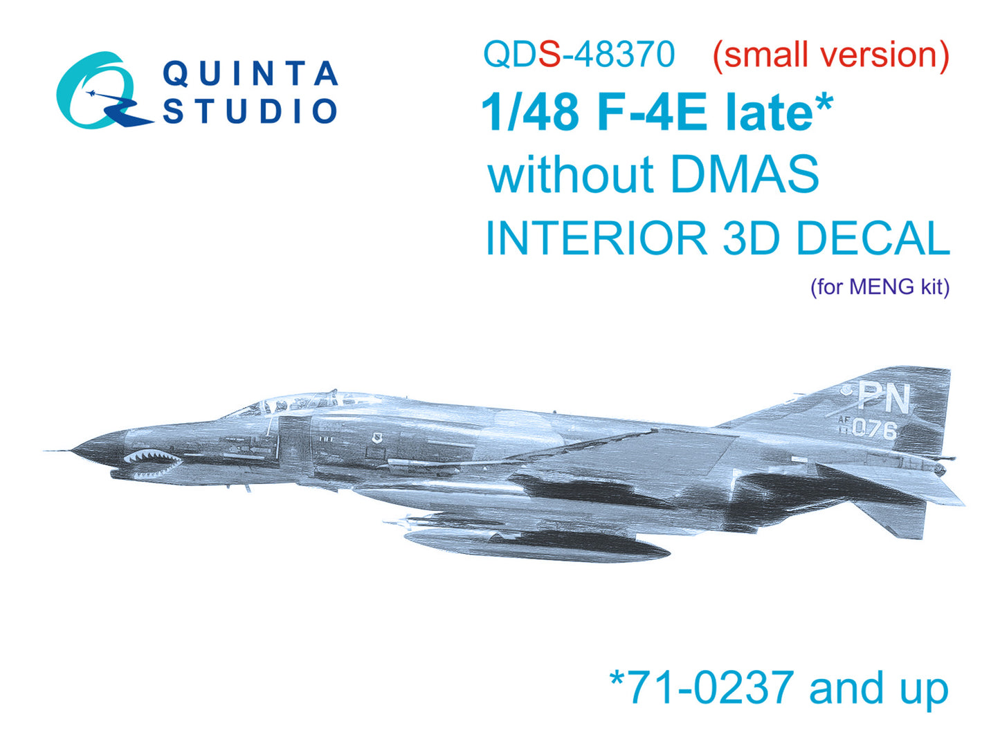 Quinta Studio QDS-48370 1:48 F-4E Phantom Late No DMAS 3D Interior