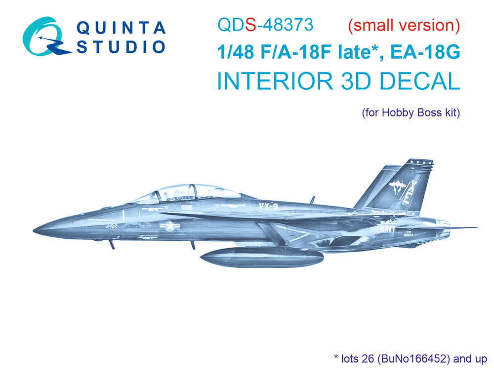 Quinta Studio QDS-48373 1:48 F/A-18F Late / EA-18G 3D Interior Decal