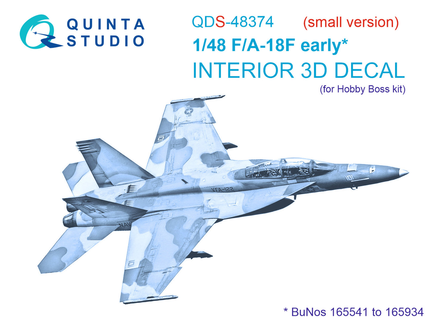 Quinta Studio QDS-48374 1:48 F/A-18F Early Hornet 3D Interior Decal