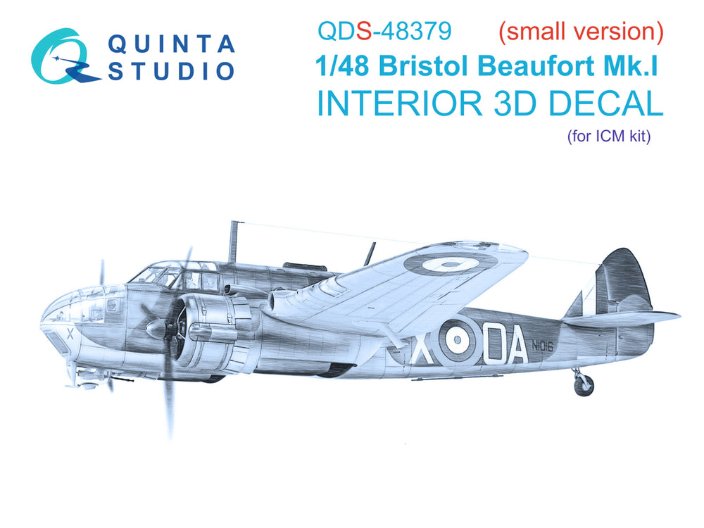 Quinta Studio QDS-48379 1:48 Beaufort Mk.I 3D Interior Decal