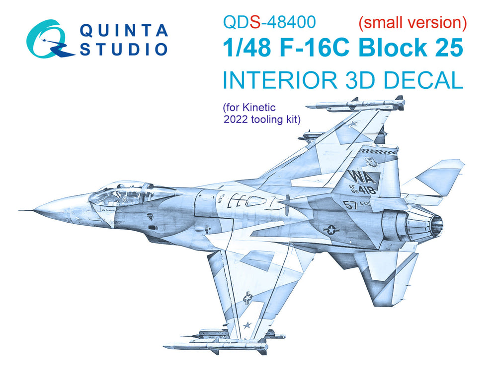 Quinta Studio QDS-48400 1:48 F-16C Block 25 3D Interior Decal