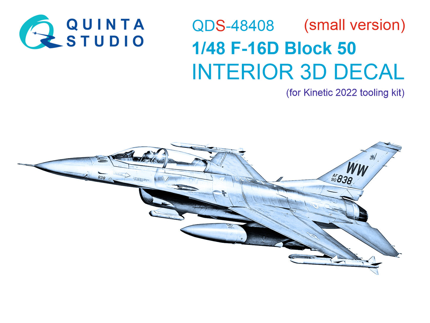 Quinta Studio QDS-48408 1:48 F-16D Block 50 3D Interior Decal