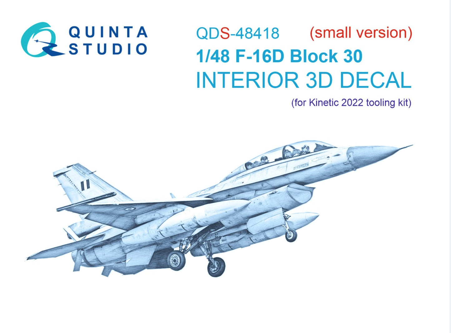 Quinta Studio QDS-48418 1:48 F-16D Block 30 3D Interior Decal