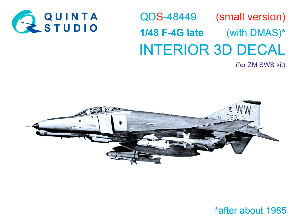 Quinta Studio QDS-48449 1:48 F-4G Late Phantom 3D Interior Decal