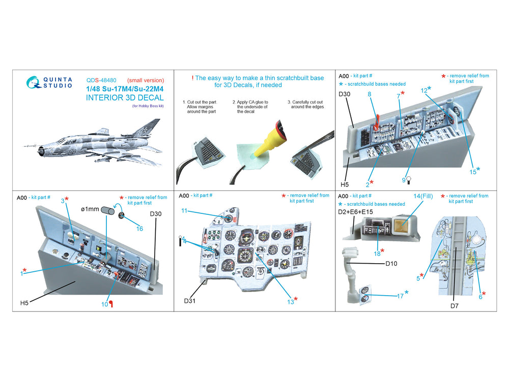 Quinta Studio QDS-48480 1:48 Su-17M4/Su-22M4 3D Interior Decal