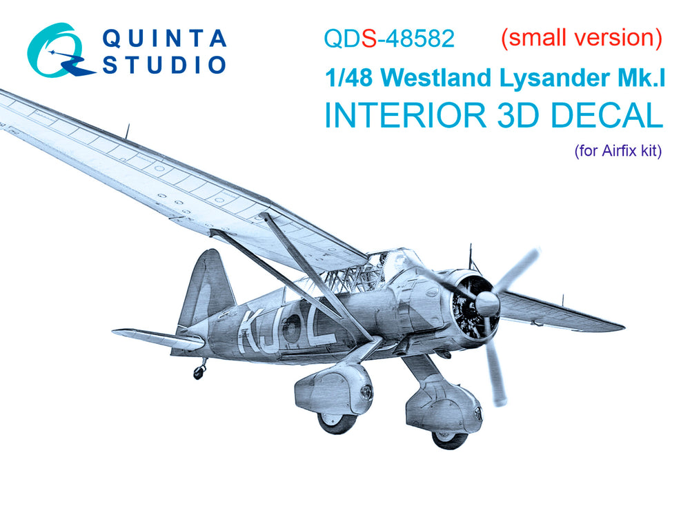 Quinta Studio QDS-48582 1:48 Lysander Mk.I 3D Interior Decal