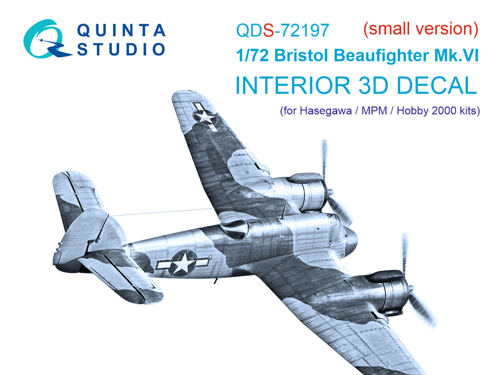 Quinta Studio QDS-72197 1:72 Beaufighter Mk.VI 3D Interior Decal