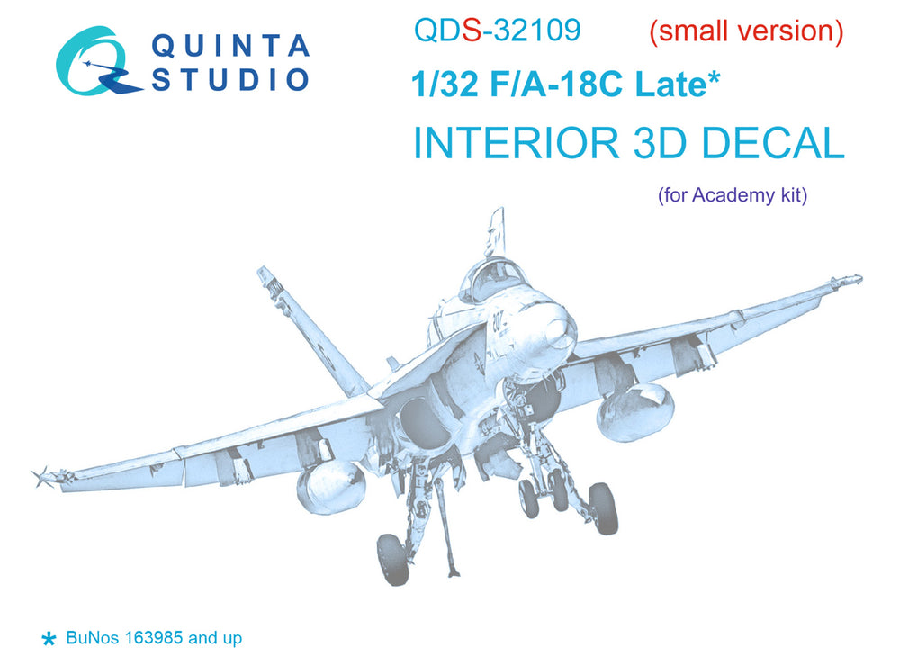 Quinta Studio QDS-32109 1:32 F/A-18C Late Hornet 3D Interior Decal