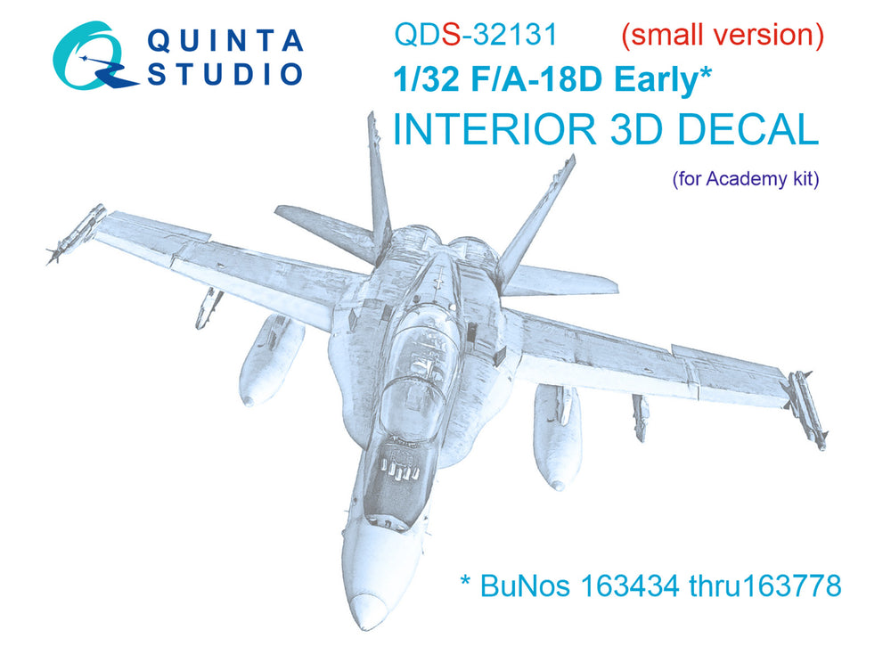 Quinta Studio QDS-32131 1:32 F/A-18D Early Hornet 3D Interior Decal