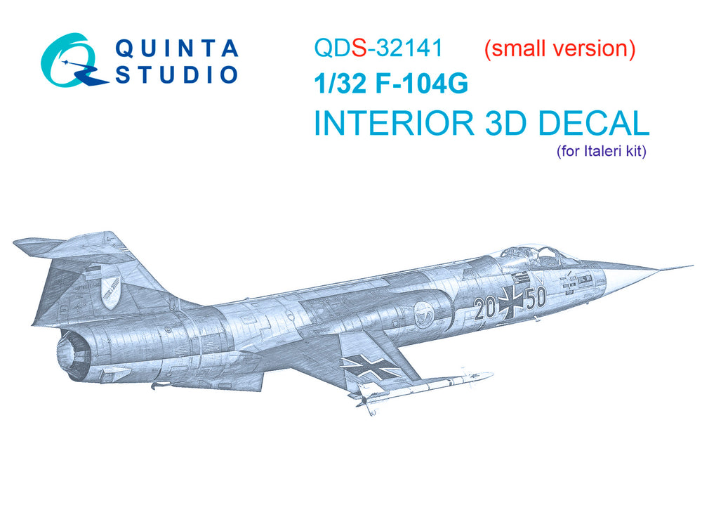 Quinta Studio QDS-32141 1:32 F-104G Starfighter 3D Interior Decal