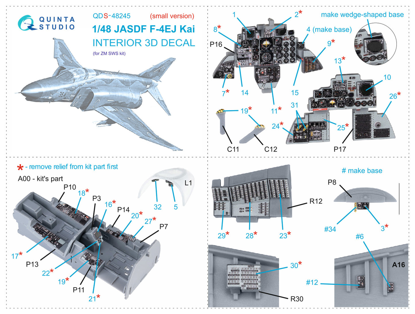 Quinta Studio QDS-48245 1:48 McDonnell F-4EJ Phantom Kai