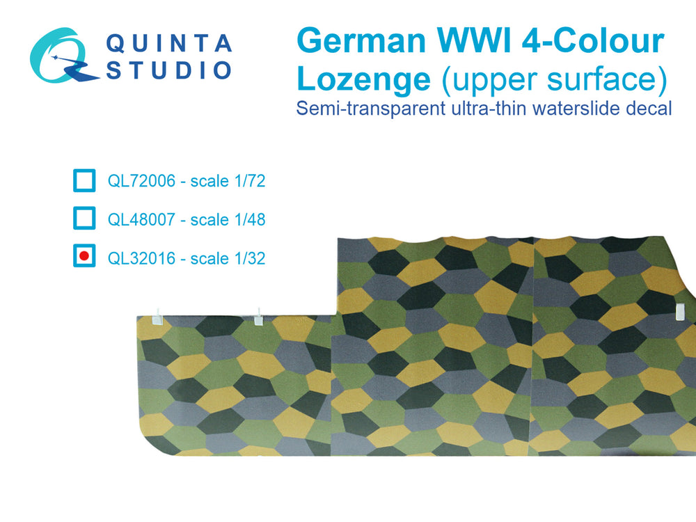 Quinta Studio QL32016 1:32 German WWI 4-Colour Lozenge