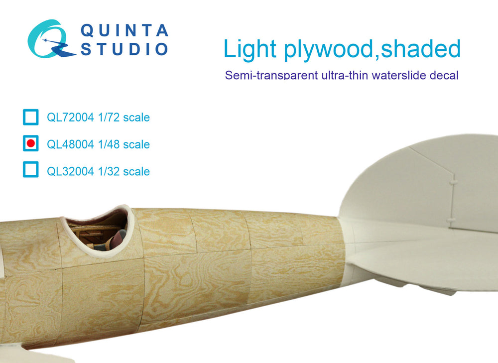 Quinta Studio QL48004 1:48 Light Plywood Shaded Exterior Decal
