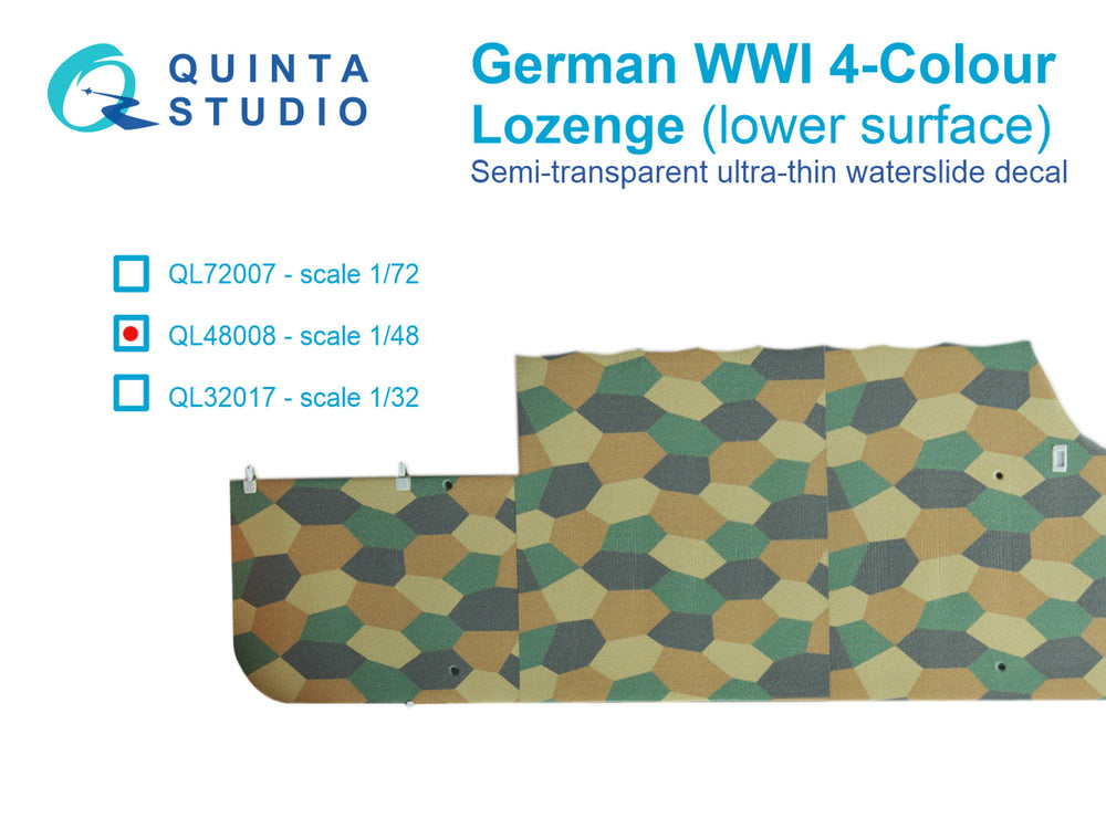 Quinta Studio QL48008 1:48 German WWI 4-Colour Lozenge