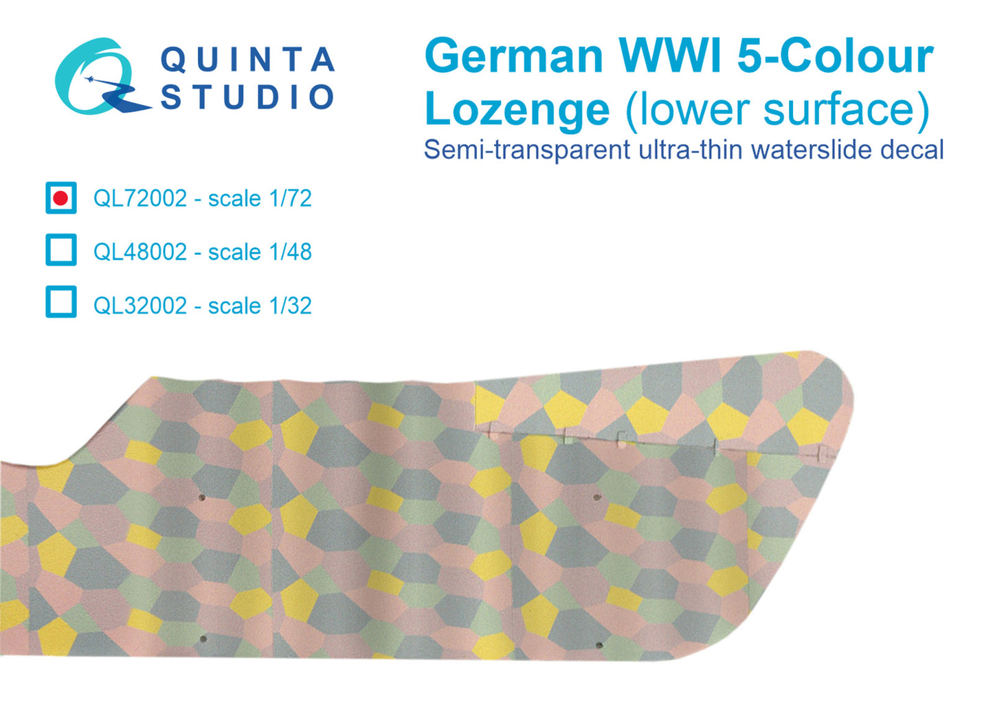 Quinta Studio QL72002 1:72 German WWI 5-Colour Lozenge