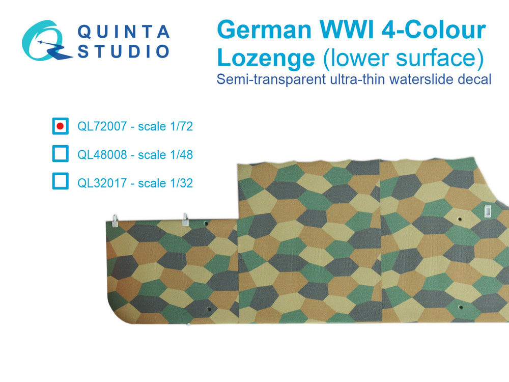 Quinta Studio QL72007 1:72 German WWI 4-Colour Lozenge